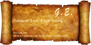Gasparics Evariszt névjegykártya